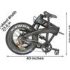 An example diagram of how the Phantom Hummer e-bike folds for easy storage